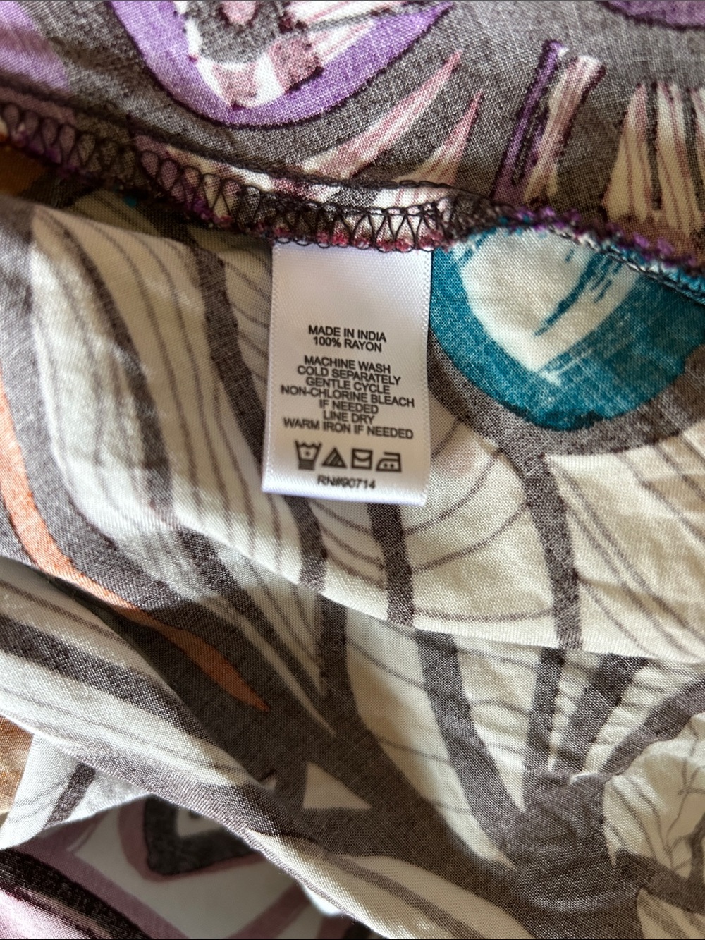 1. State Maxi Dress Bold Abstract Floral Print Sleeveless 100% Rayon - Picture 7 of 7